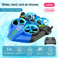 3-in-1 Mini RC Drone: Unlimited Fun on Sea, Land, Air!